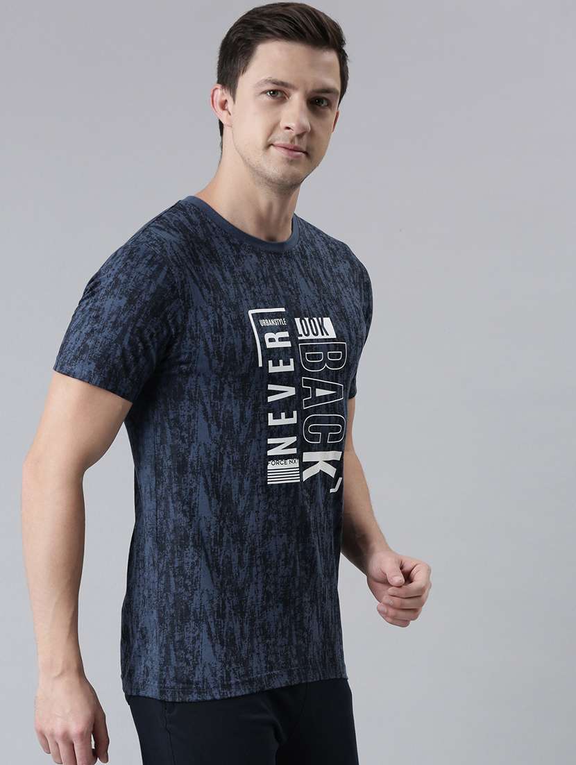 men round neck typographic short sleeves t-shirt - 21576175 -  Standard Image - 1