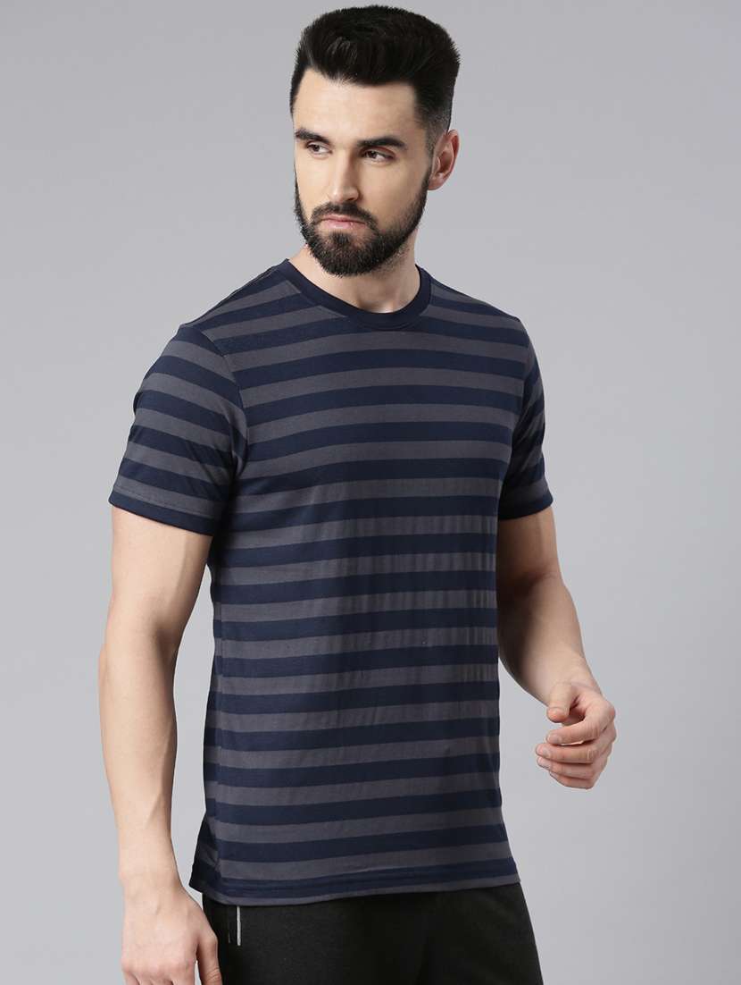 men pack of 2 round neck striped short sleeves t-shirt - 21576192 -  Standard Image - 1