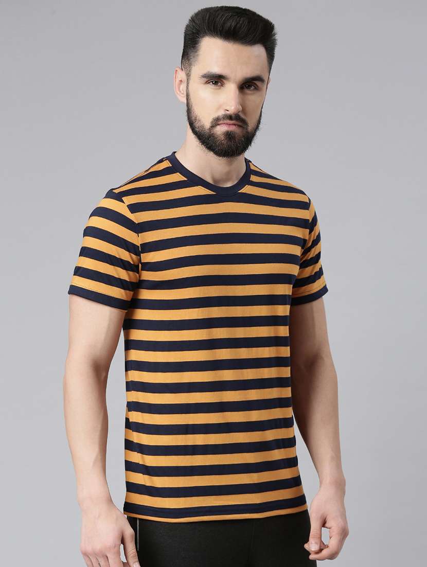 men pack of 2 round neck striped short sleeves t-shirt - 21576193 -  Standard Image - 1