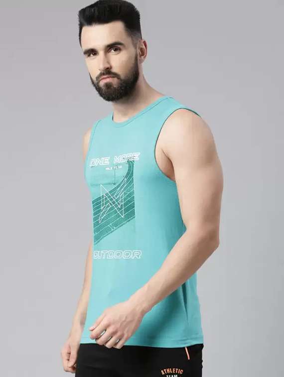 men pack of 2 printed round neck vests - 21576206 -  Standard Image - 1