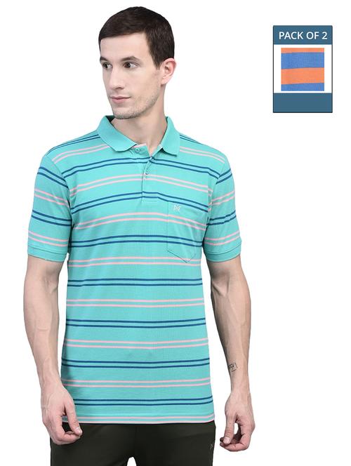 men stripe pack of 2 short sleeve t-shirts - 21576339 - Standard Image - 0