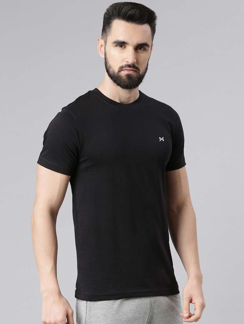 men solid pack of 3 short sleeve t-shirt - 21576389 -  Standard Image - 1