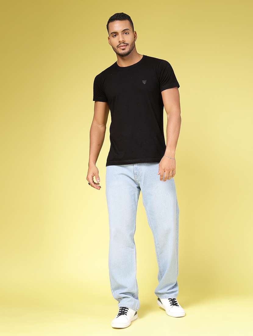 men plain relaxed fit denim jeans - 21577198 - Standard Image - 4