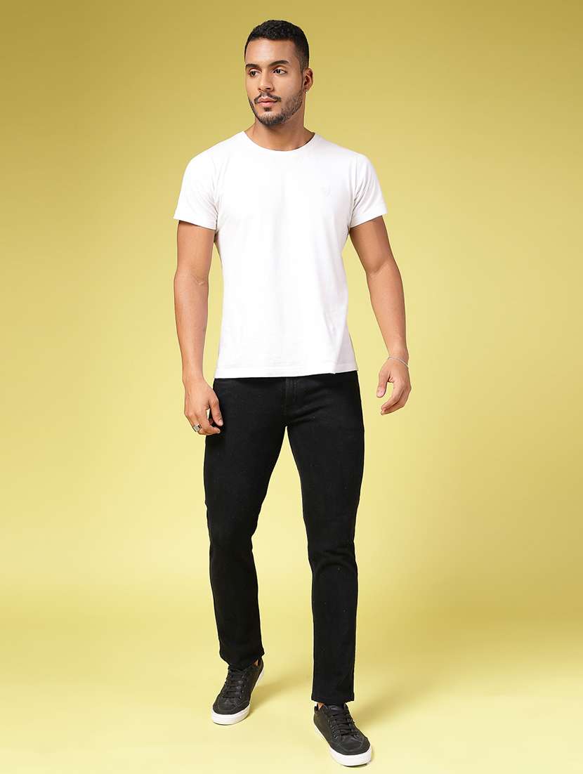 men plain slim fit denim jeans - 21577200 -  Standard Image - 4