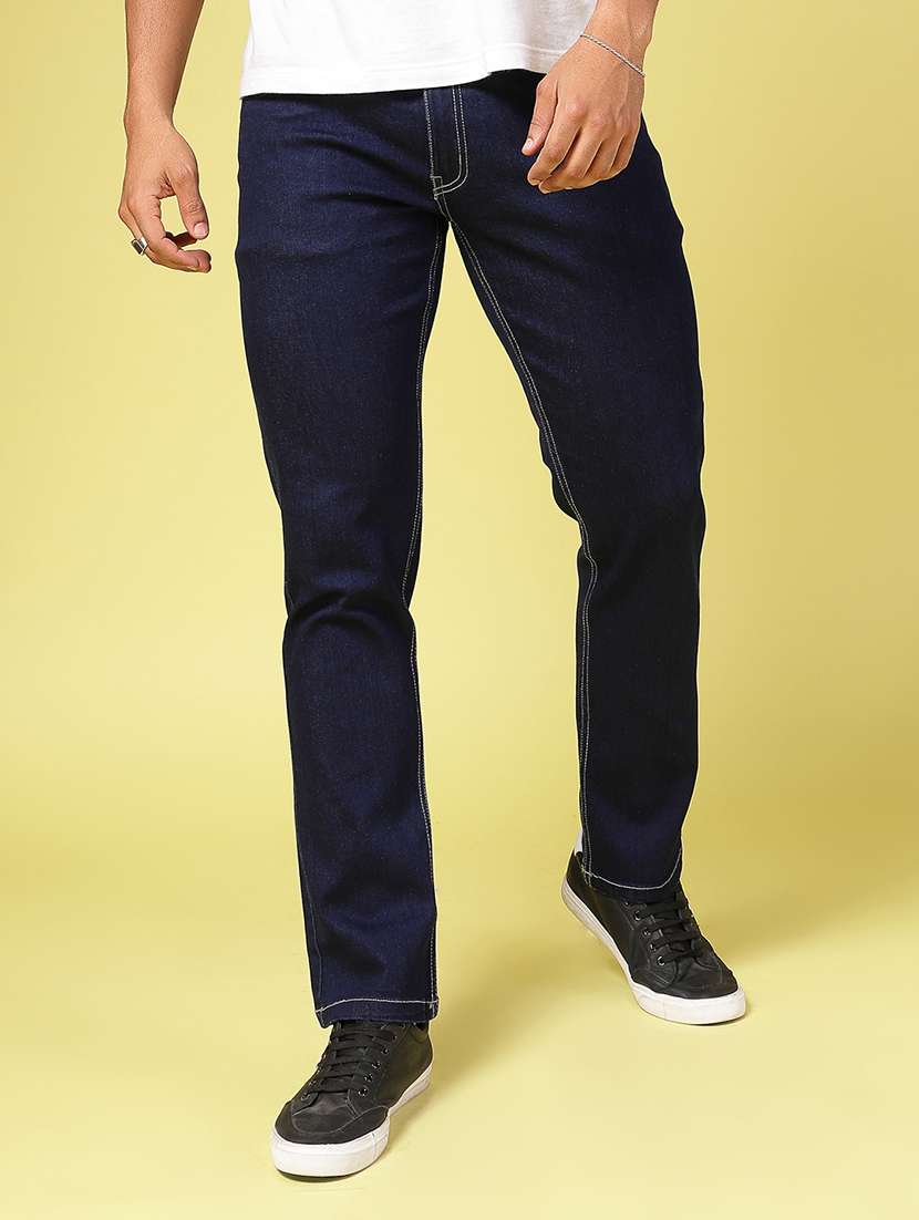 men plain slim fit denim jeans - 21577202 -  Standard Image - 1