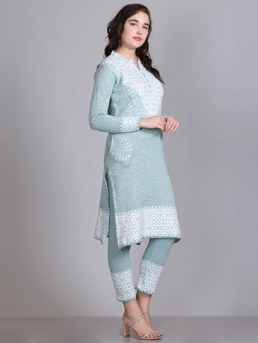 women self design long sleeve wool suit set - 21577261 - Standard Image - 4