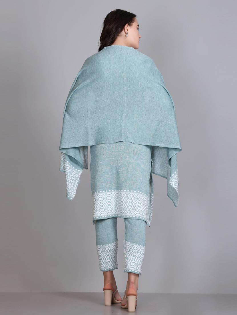 women self design long sleeve wool suit set - 21577261 - Standard Image - 6