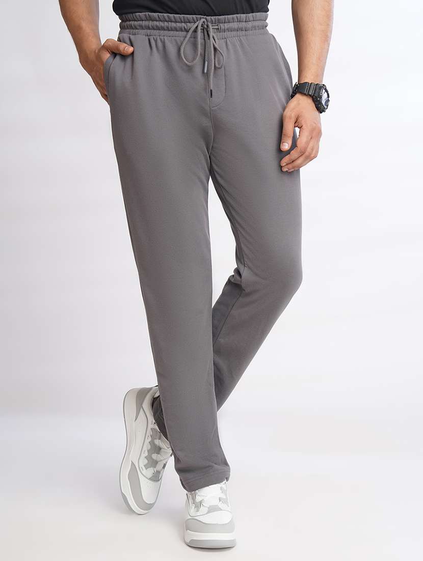 men solid regular fit track pant - 21577269 -  Standard Image - 1