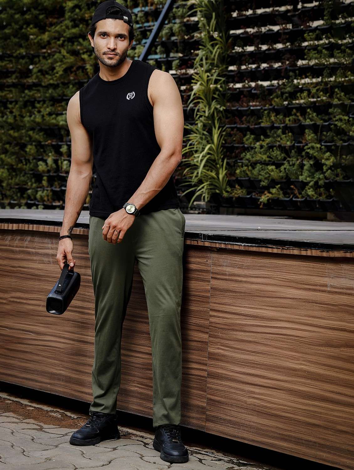 men solid regular fit track pant - 21577275 -  Standard Image - 4