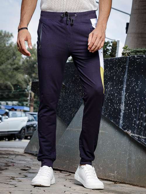 men color block regular fit track pant - 21577276 - Standard Image - 0