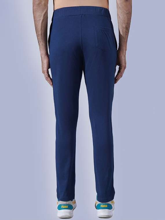 men navy blue solid full length track pant - 21577279 -  Standard Image - 1