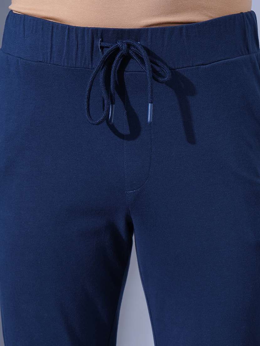 men navy blue solid full length track pant - 21577279 -  Standard Image - 4
