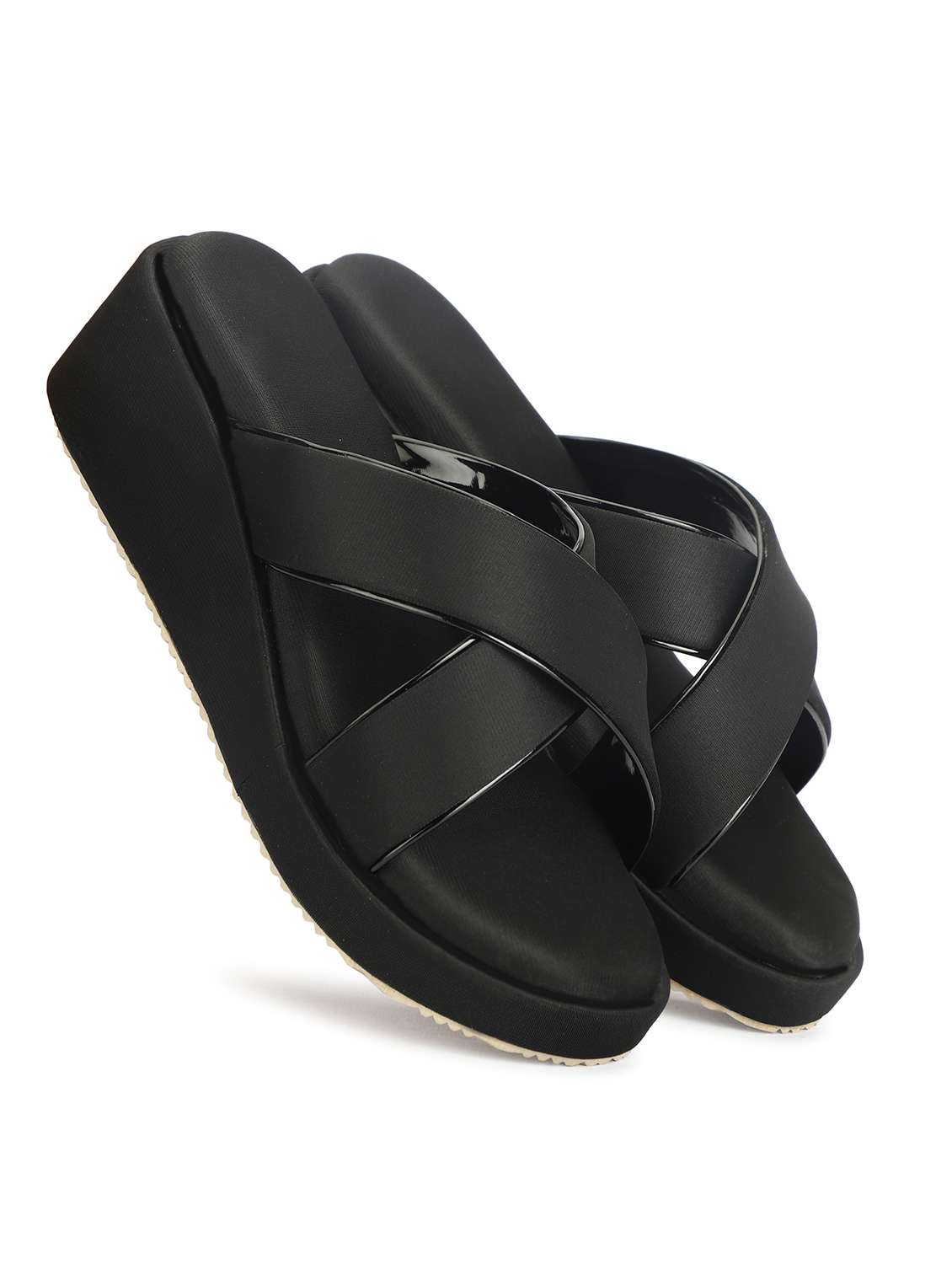 Women Black Platforms Wedge
