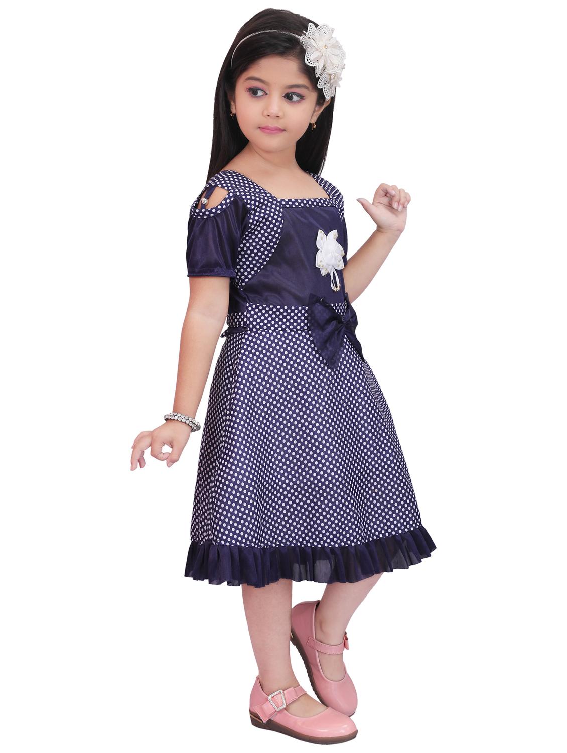 girls polka dot printed short sleeves frock - 21577367 -  Standard Image - 1