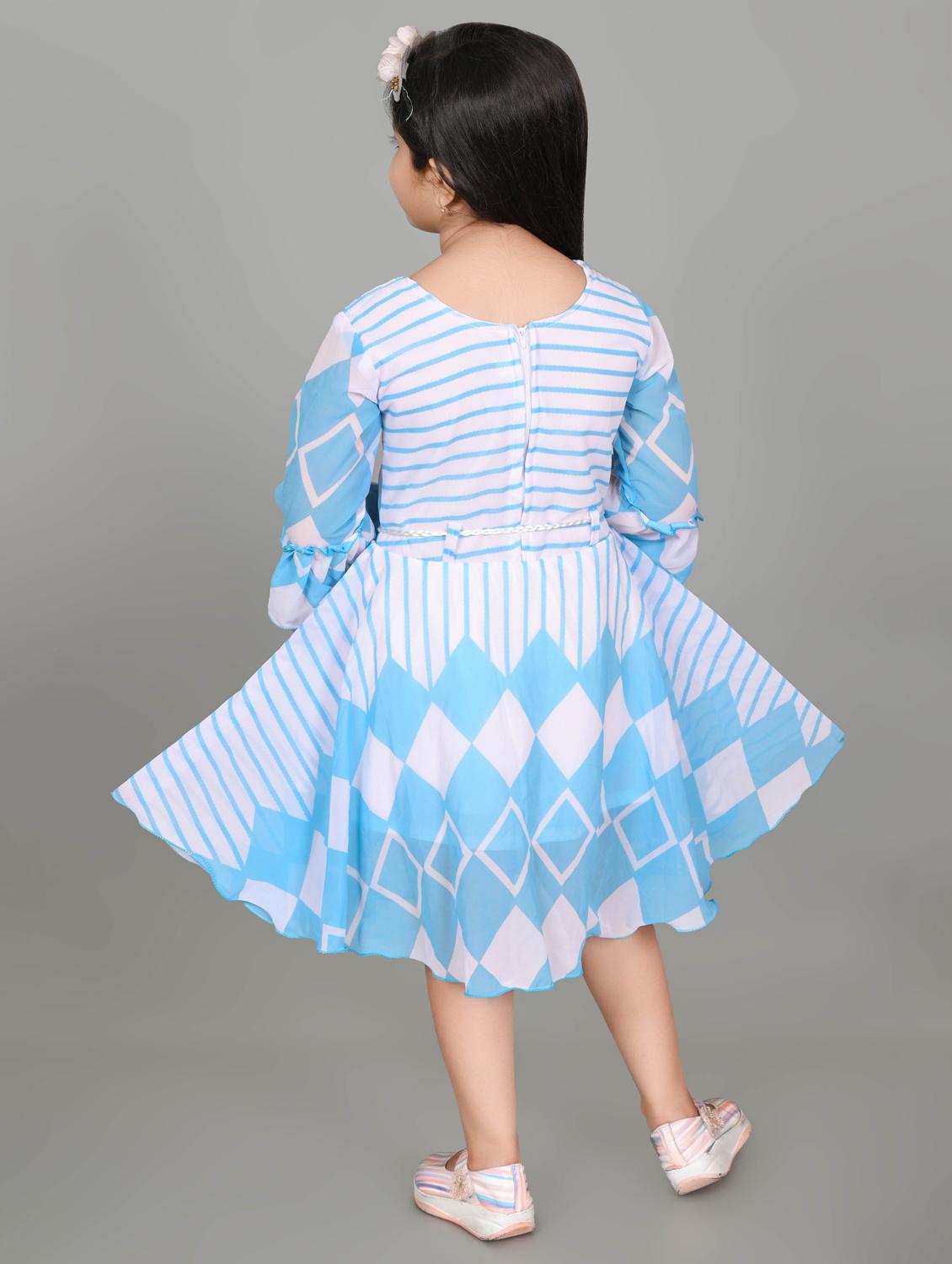 girls printed round neck frock - 21577376 - Standard Image - 1