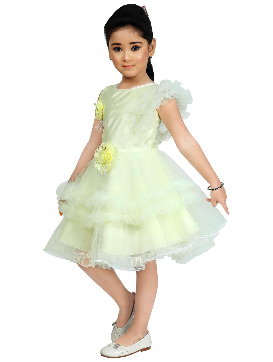 girls glitter detailed sleeveless frock - 21577425 -  Standard Image - 1