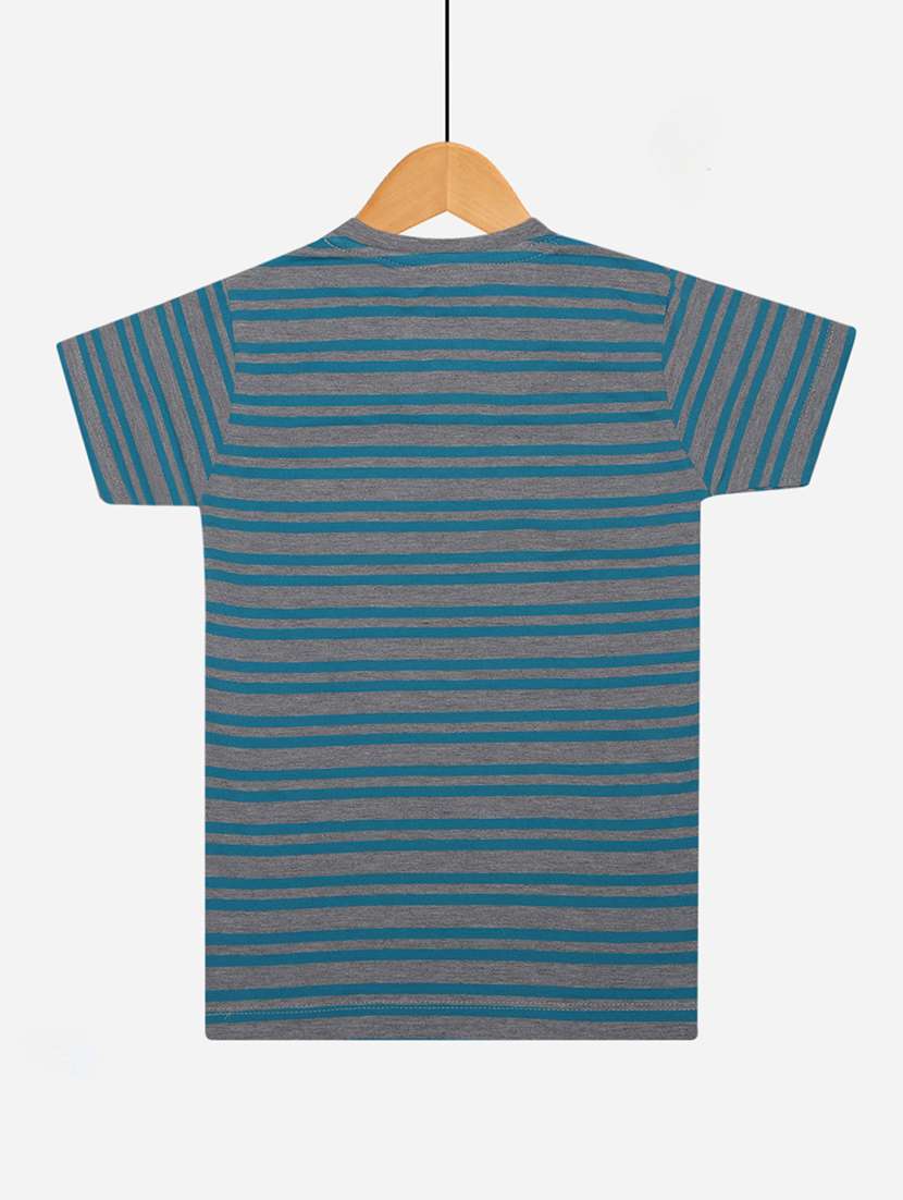 boys pack of 2 striped henley neck t-shirt with single pocket - 21577796 -  Standard Image - 1