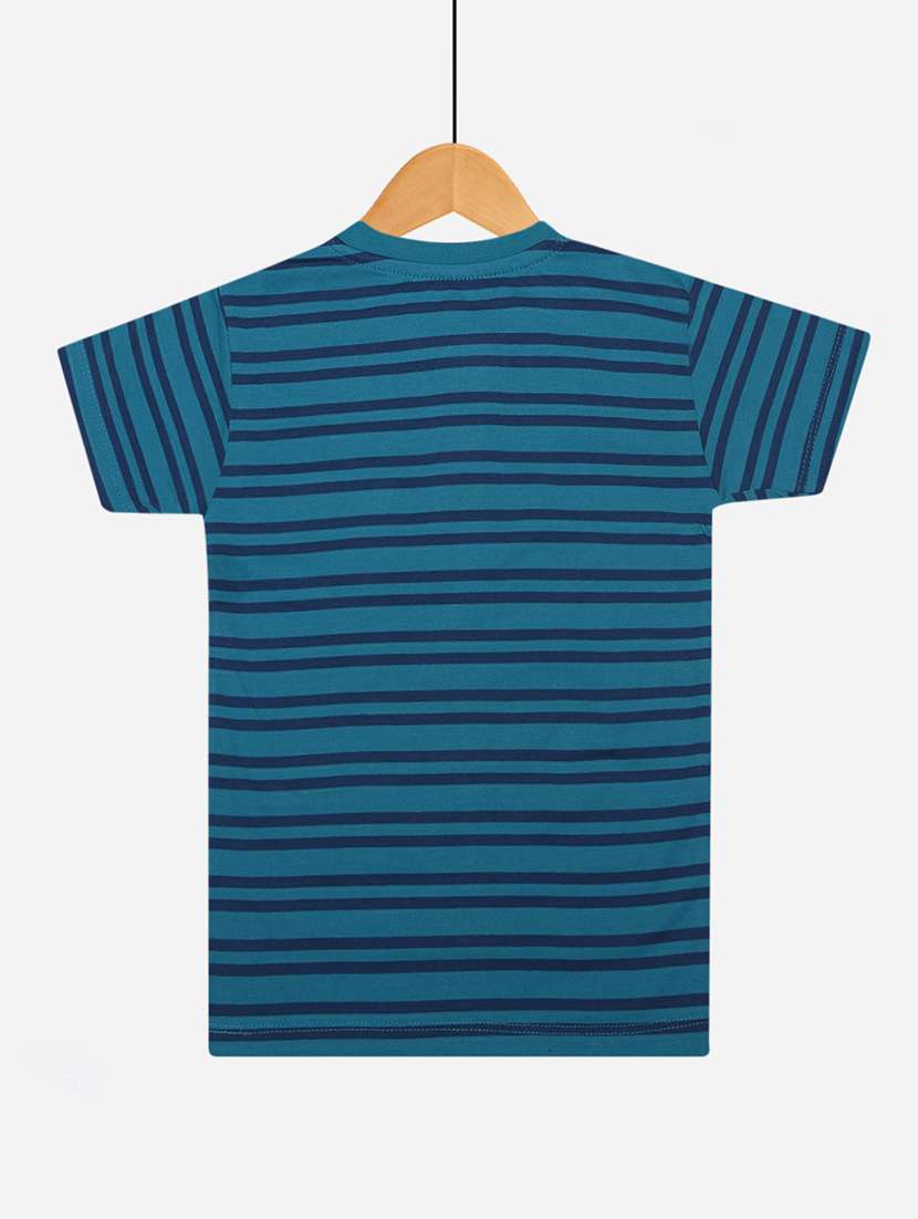 boys pack of 4 striped henley neck t-shirt with single pocket - 21577803 -  Standard Image - 1