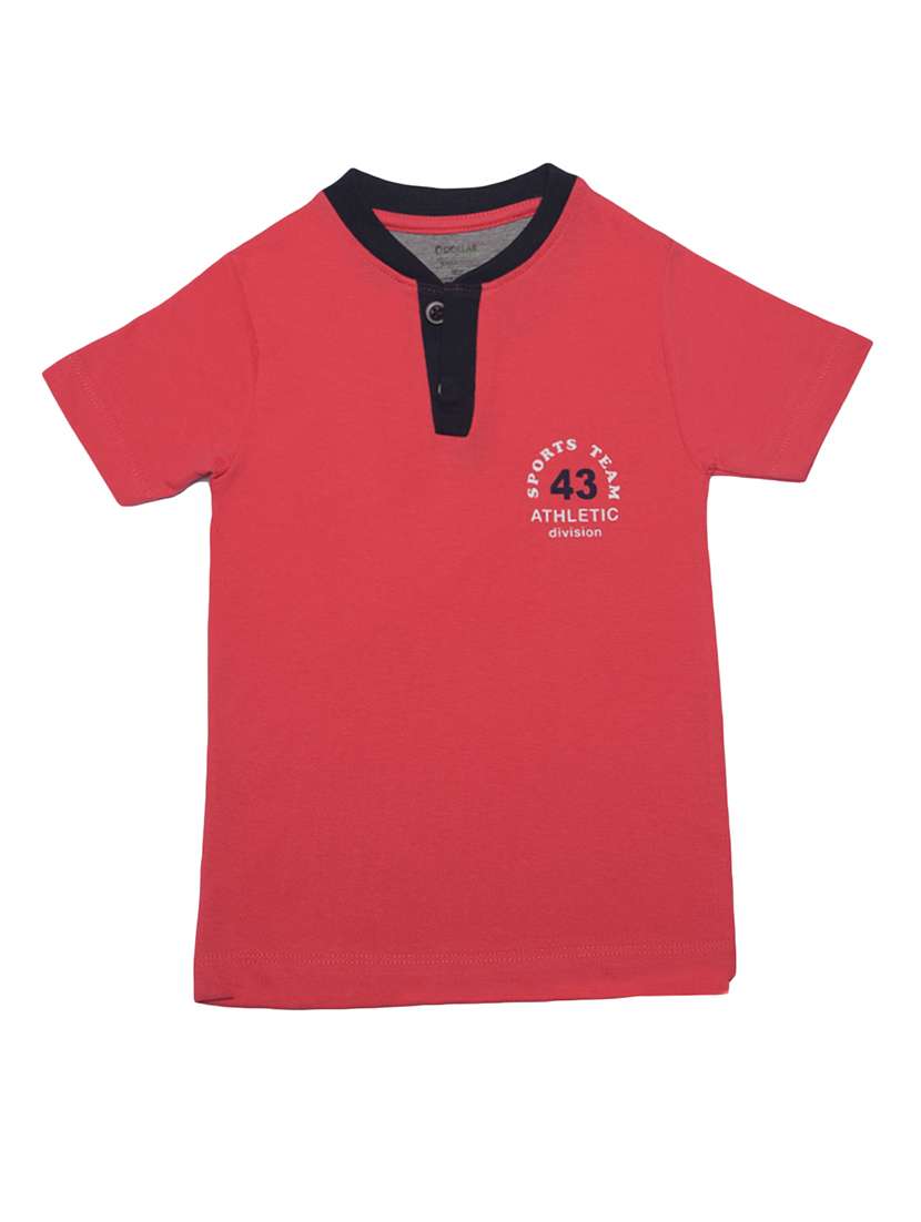 boys placement printed henley neck t-shirt with short sleeves - 21577807 -  Standard Image - 1