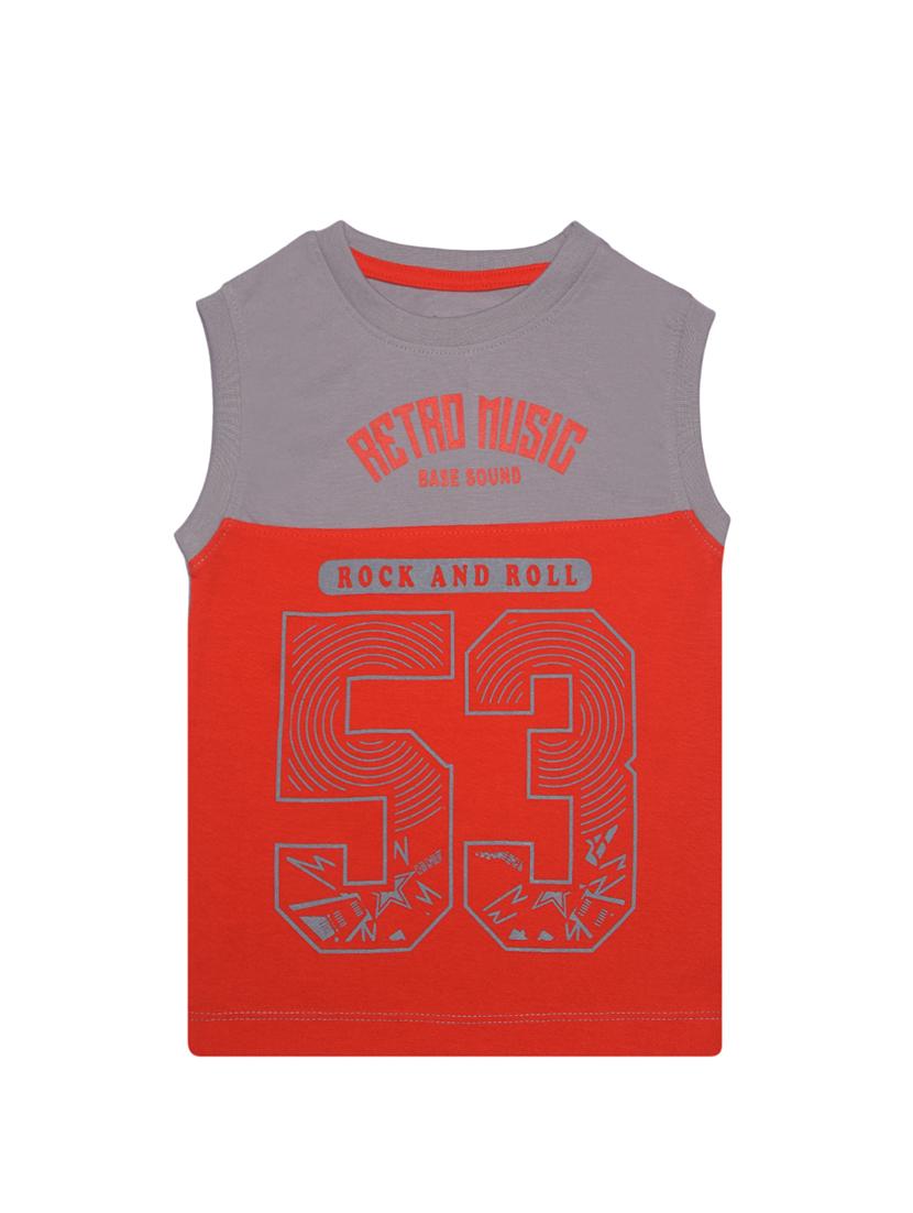 boy printed round neck sleeveless t-shirt - 21577937 -  Standard Image - 1