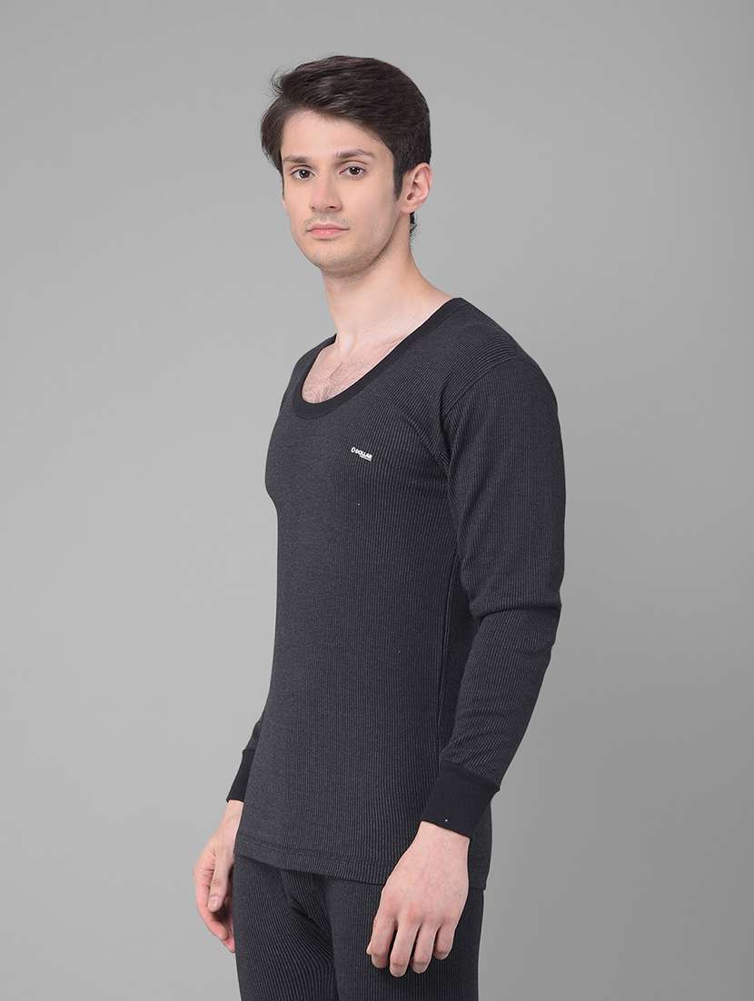 men solid scoop neck full sleeve thermal top - 21578043 -  Standard Image - 1