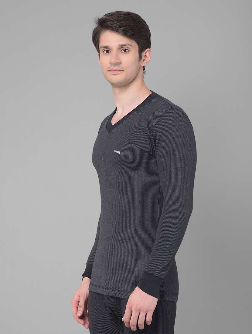 men solid v neck full sleeve thermal top - 21578052 -  Standard Image - 1