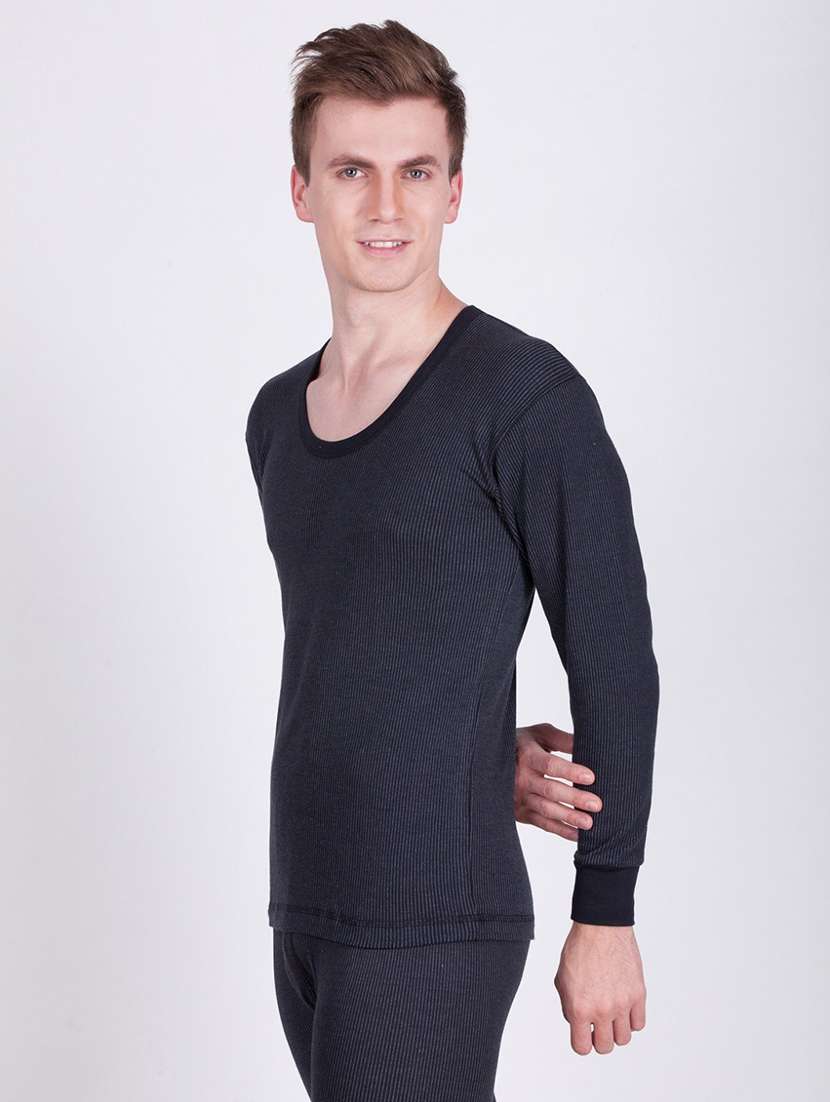 men solid full sleeve thermal set - 21578079 -  Standard Image - 1