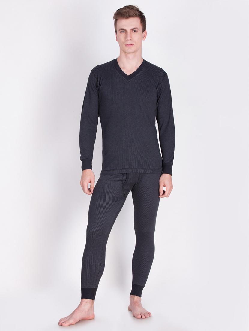 men solid full sleeve thermal set - 21578082 - Standard Image - 1