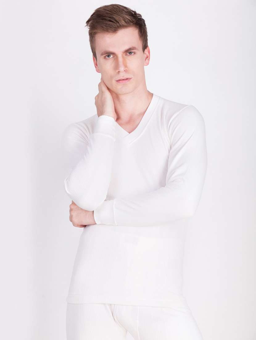 men solid full sleeve thermal set