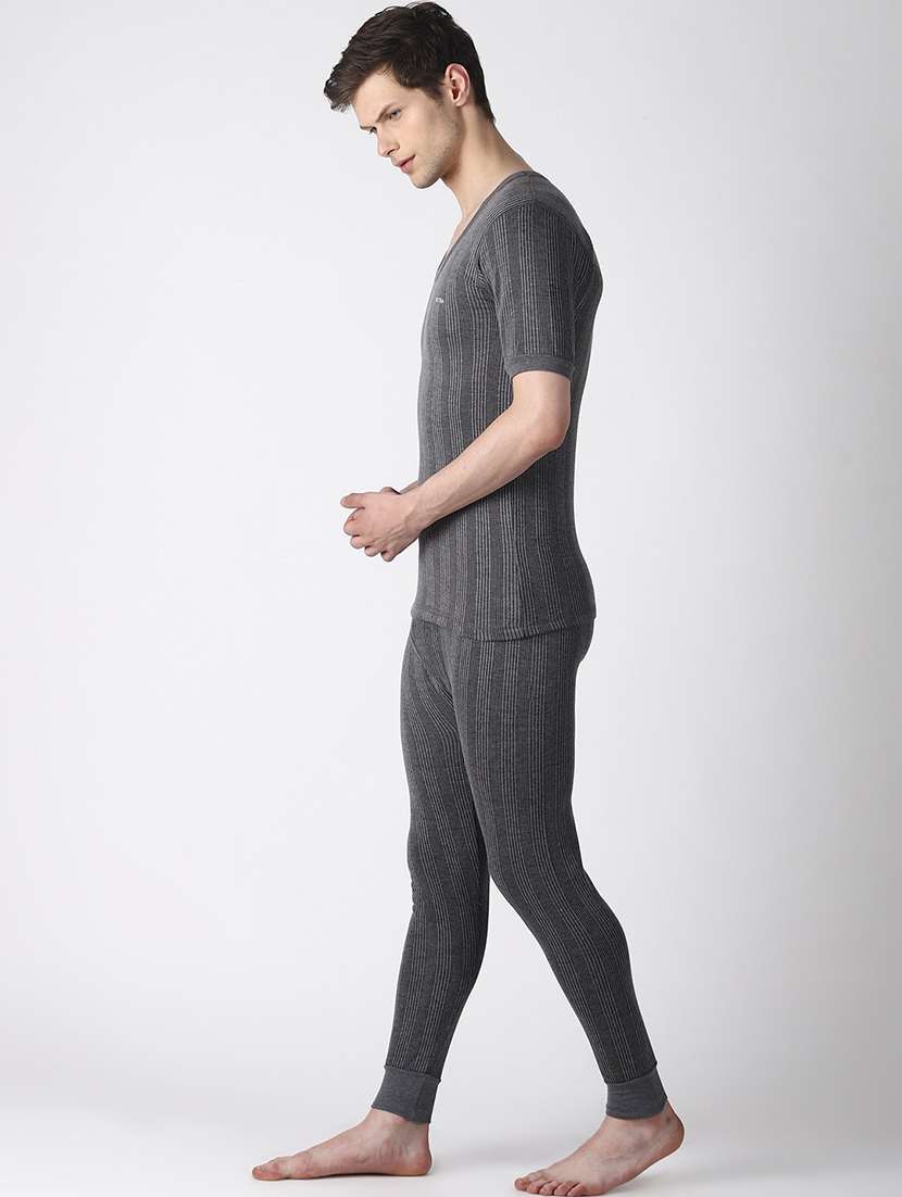 men solid short sleeve thermal set - 21578086 -  Standard Image - 1