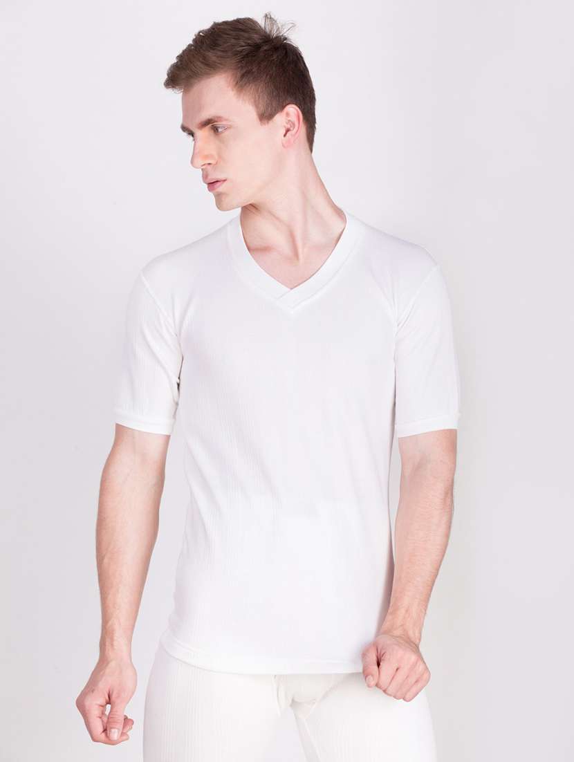 men solid short sleeve thermal set - 21578090 -  Standard Image - 1