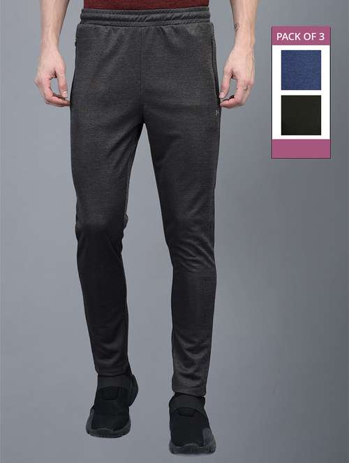 men pack of 3 regular fit solid full length track pants - 21578220 -  Standard Image - 0