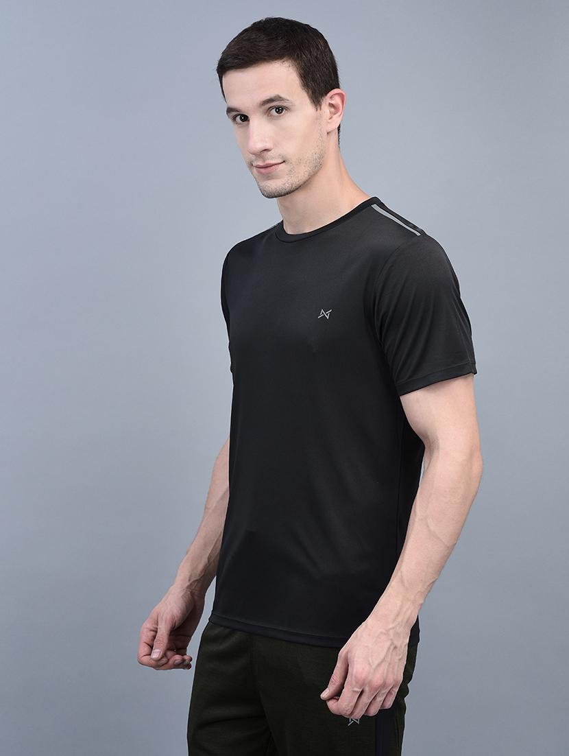 men pack of 3 solid regular fit short sleeves sports t-shirts - 21578260 - Standard Image - 1
