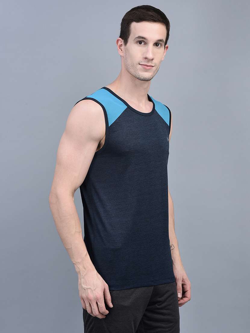 men pack of 2 regular fit sleeveless color block sports t-shirts - 21578317 -  Standard Image - 1