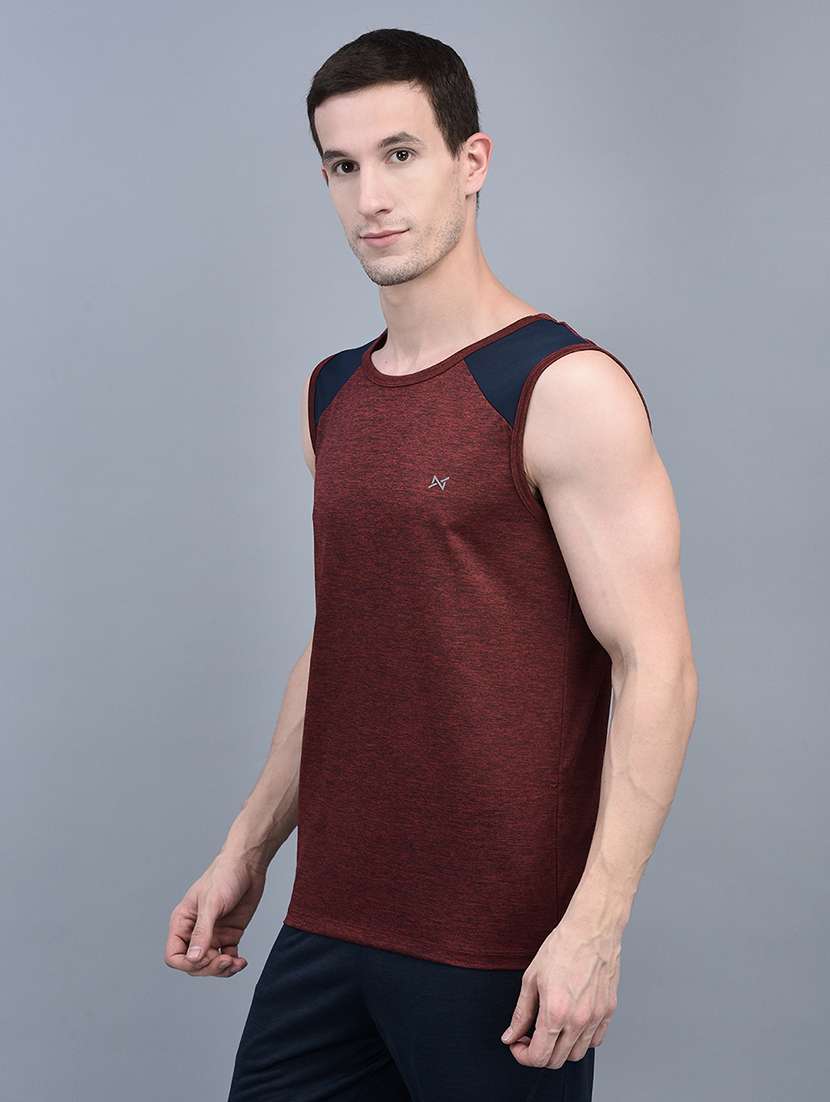 men pack of 2 regular fit sleeveless color block sports t-shirts - 21578318 -  Standard Image - 1