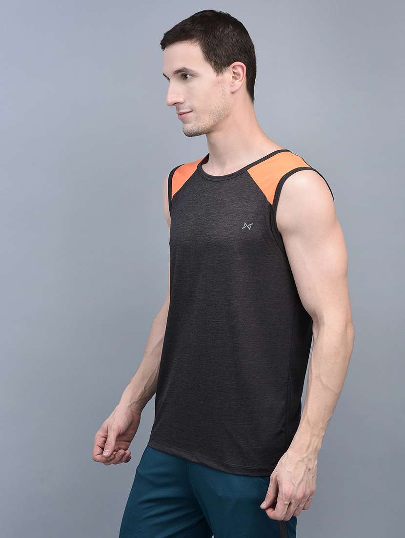 men pack of 2 regular fit sleeveless color block sports t-shirts - 21578319 -  Standard Image - 1