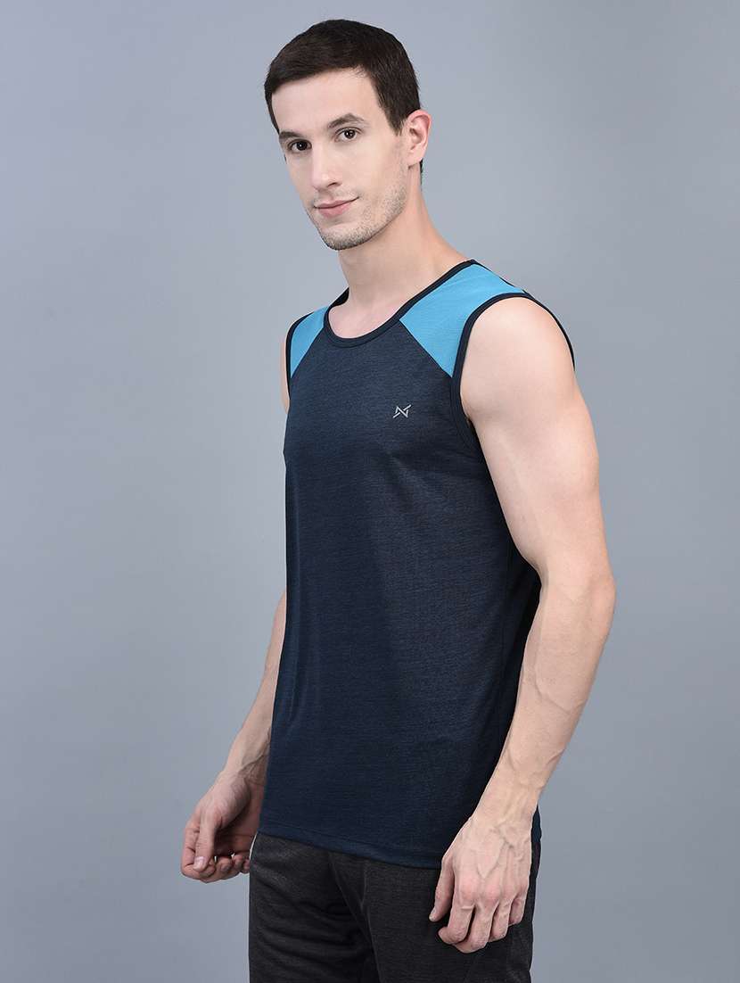 men pack of 2 regular fit sleeveless color block sports t-shirts - 21578321 -  Standard Image - 1