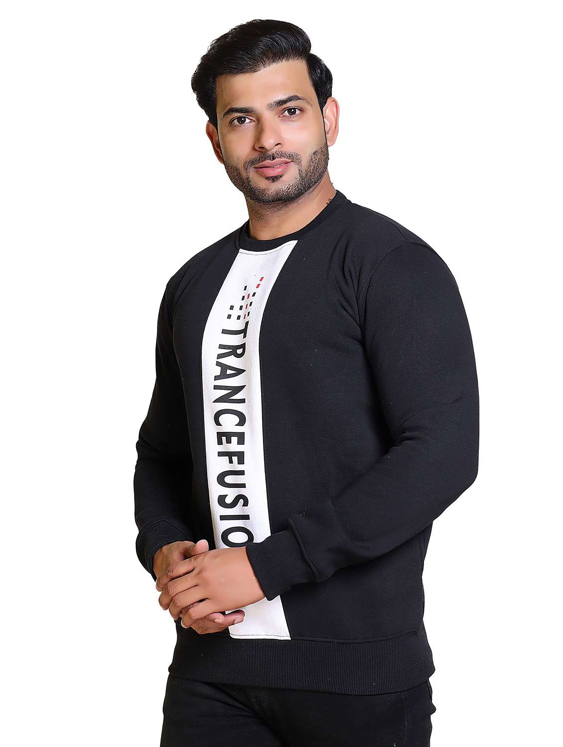 men color block round neck long sleeve sweatshirt - 21578428 -  Standard Image - 1