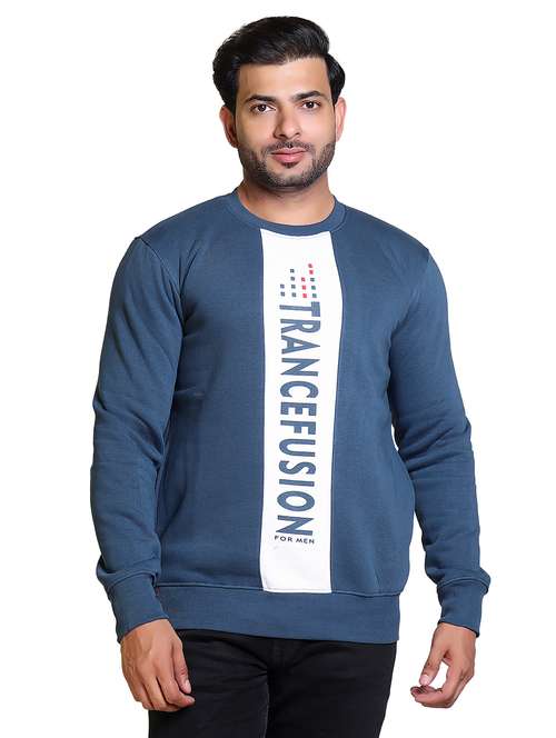 men color block round neck long sleeve sweatshirt - 21578430 - Standard Image - 0