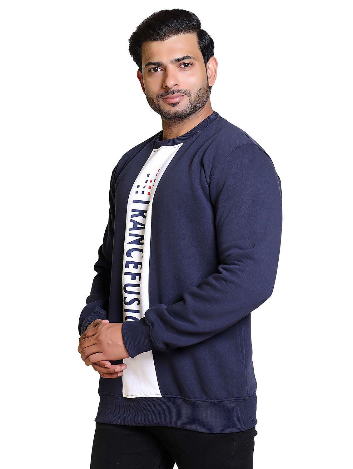 men color block round neck long sleeve sweatshirt - 21578431 -  Standard Image - 1