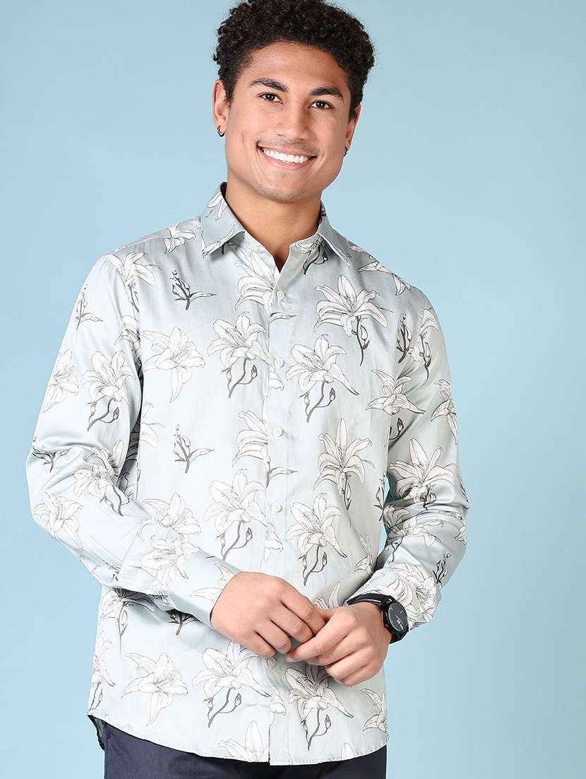 men floral long sleeve casual shirt - 21578457 -  Standard Image - 1