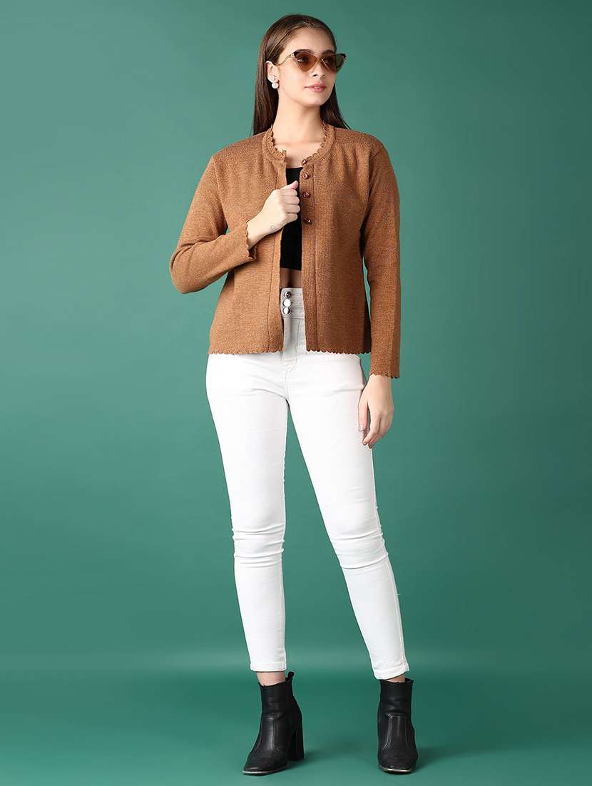 women solid long sleeve cardigan - 21578464 -  Standard Image - 4