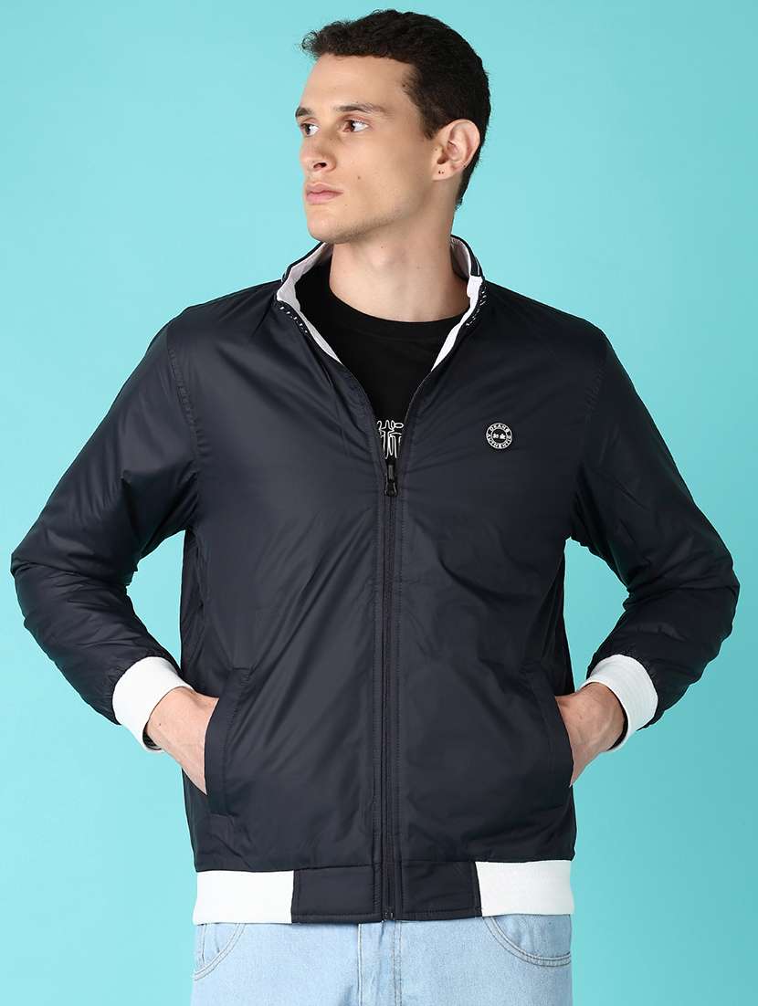 men solid reversible long sleeve bomber jacket - 21578484 -  Standard Image - 1