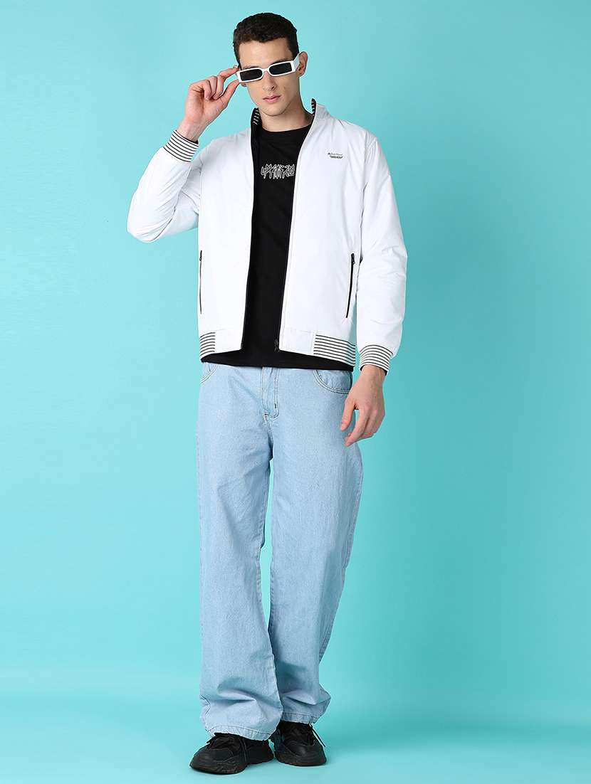 men solid reversible long sleeve bomber jacket - 21578484 -  Standard Image - 4