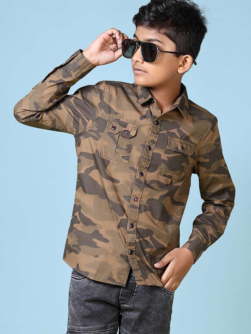 boys camouflage long sleeve casual shirt - 21578500 -  Standard Image - 1