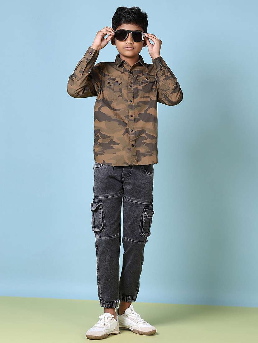 boys camouflage long sleeve casual shirt - 21578500 -  Standard Image - 4