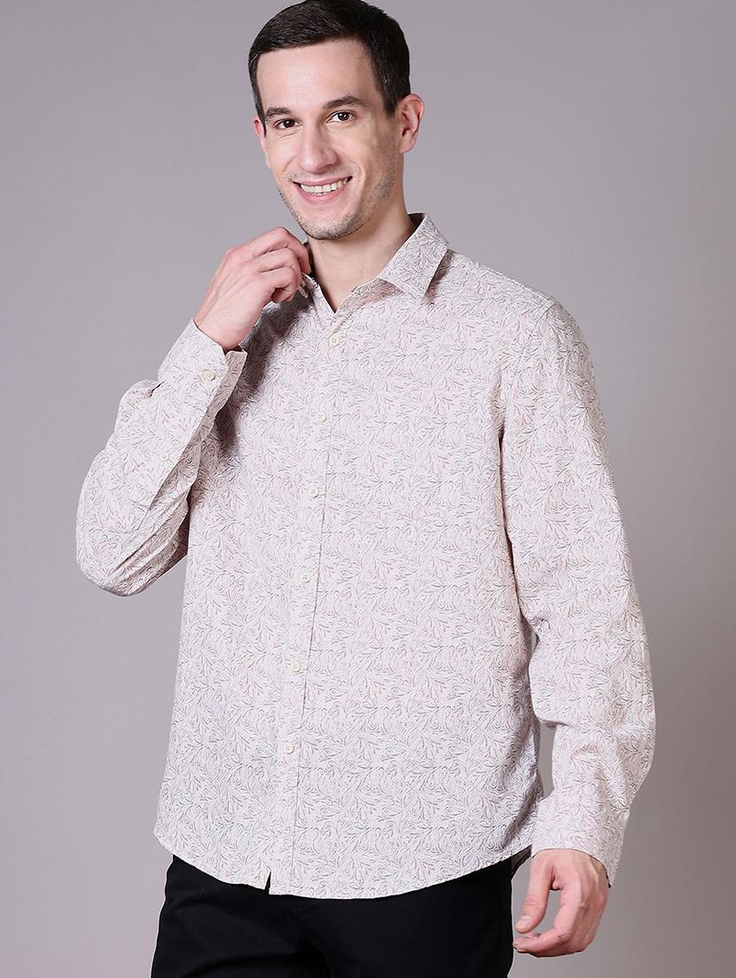 men printed collared long sleeves casual shirt - 21578513 - Standard Image - 1
