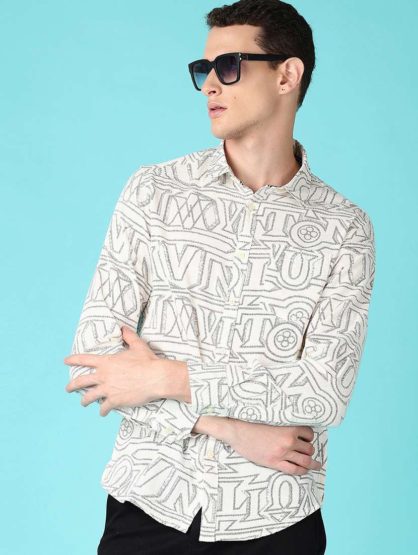men printed collared long sleeves casual shirt - 21578516 -  Standard Image - 1