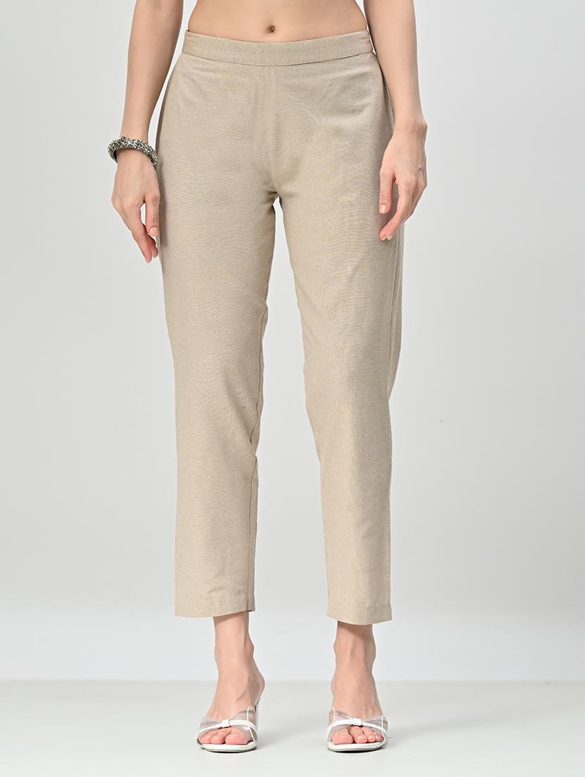 women beige three quarter sleeve kurta pant set - 21578648 - Standard Image - 4