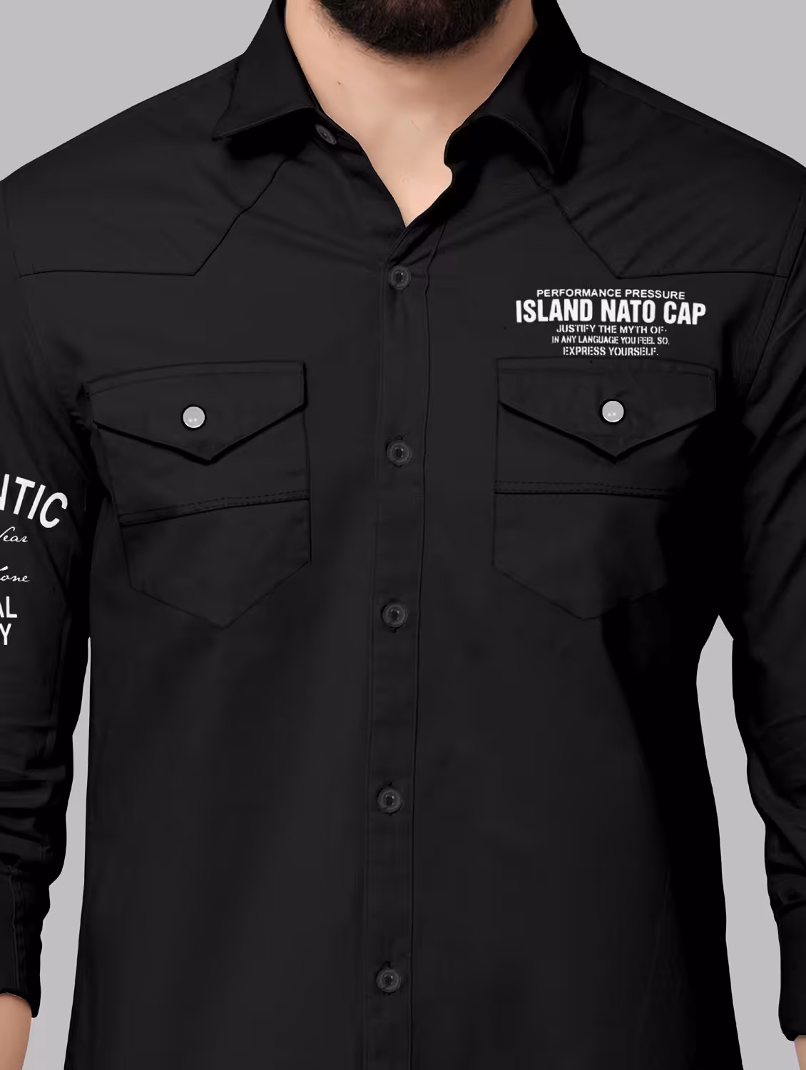 men typographic long sleeve regular fit casual shirt - 21578662 -  Standard Image - 4